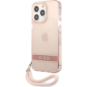 Etui Guess GUHCP13LHTSGSP Apple iPhone 13 Pro różowy/pink hardcase Translucent Stap