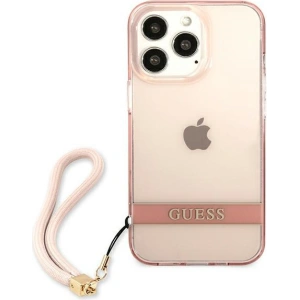Etui Guess GUHCP13LHTSGSP Apple iPhone 13 Pro różowy/pink hardcase Translucent Stap