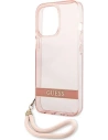 Wholesale Guess GUHCP13LHTSGSP Apple iPhone 13 Pro pink hardcase Translucent Stap - GUE1715PNK - {ean13} - Hurt