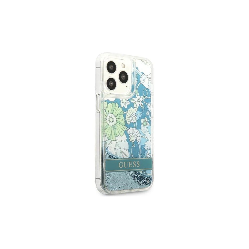 Hurtownia GSM - Etui Guess GUHCP13LLFLSN Apple iPhone 13 Pro zelený/green hardcase Flower Liquid Glitter - GUE1716GRN - {ean13} - Hurt