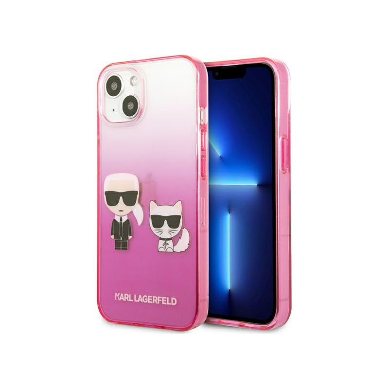 Karl Lagerfeld Distributor - 3666339049218 - KLD938PNK - Karl Lagerfeld KLHCP13MTGKCP Apple iPhone 13 hardcase pink Gradient Ikonik Karl & Choupette - B2B homescreen