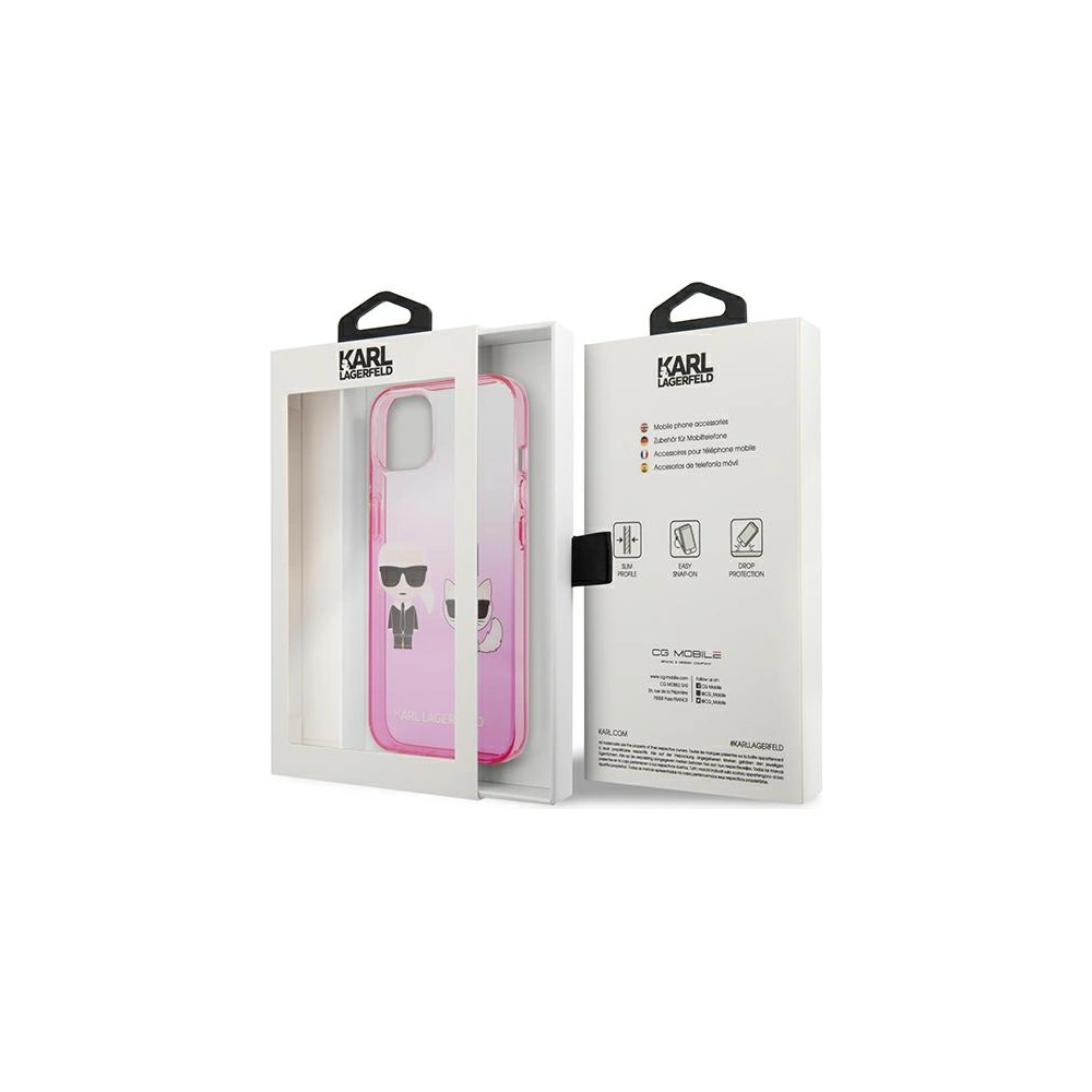 Hurtownia GSM - Etui Karl Lagerfeld KLHCP13MTGKCP Apple iPhone 13 hardcase růžový/pink Gradient Ikonik Karl & Choupette - KLD938PNK - {ean13} - Hurt