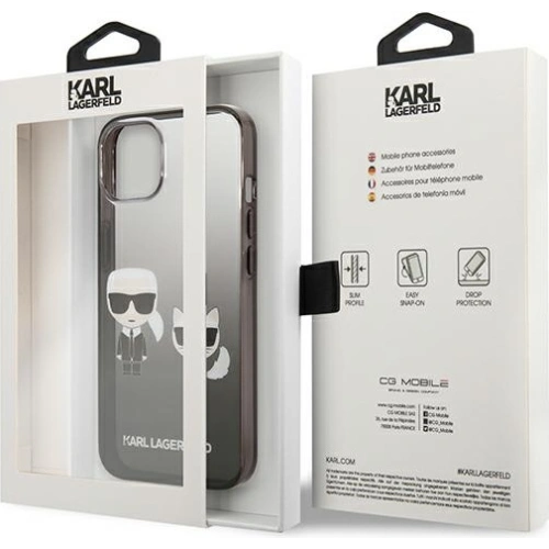Etui Karl Lagerfeld KLHCP13STGKCK Apple iPhone 13 mini hardcase czarny/black Gradient Ikonik Karl & Choupette