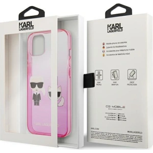 Hurtownia GSM - Case Karl Lagerfeld KLHCP13STGKCP Apple iPhone 13 mini Hardcase rosa/pink Gradient Ikonik Karl & Choupette - KLD940PNK - {ean13} - Hurt