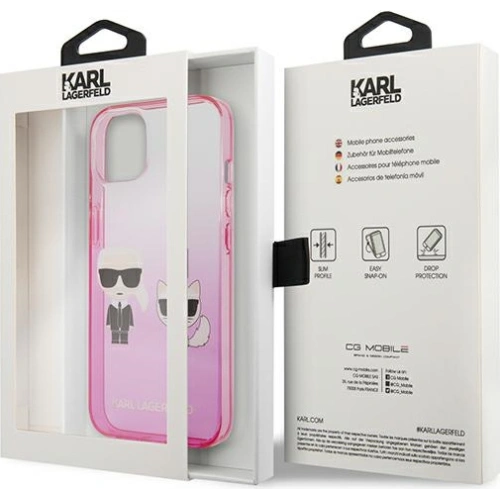 Etui Karl Lagerfeld KLHCP13STGKCP Apple iPhone 13 mini hardcase różowy/pink Gradient Ikonik Karl & Choupette