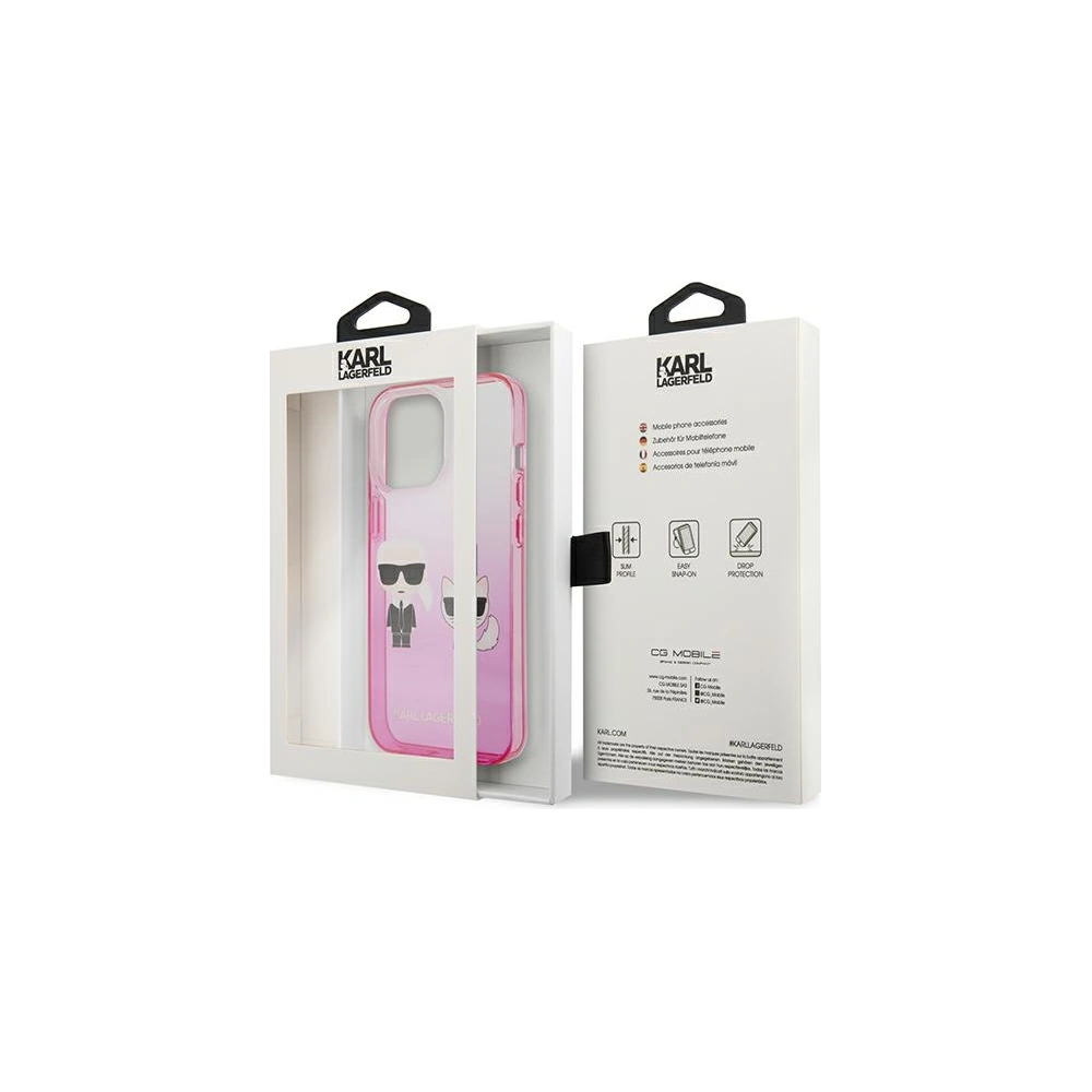 Hurtownia GSM - Etui Karl Lagerfeld KLHCP13XTGKCP Apple iPhone 13 Pro Max hardcase růžový/pink Gradient Ikonik Karl & Choupette - KLD942PNK - {ean13} - Hurt