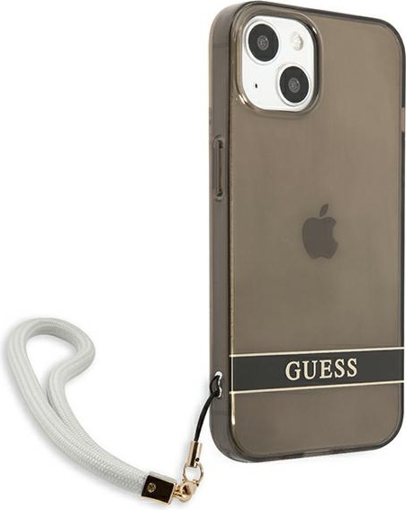 Kryt Guess GUHCP13SHTSGSK Apple iPhone 13 mini black hardcase Translucent Stap