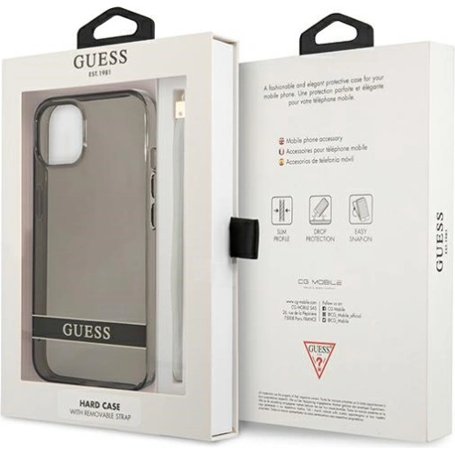 Etui Guess GUHCP13SHTSGSK Apple iPhone 13 mini czarny/black hardcase Translucent Stap