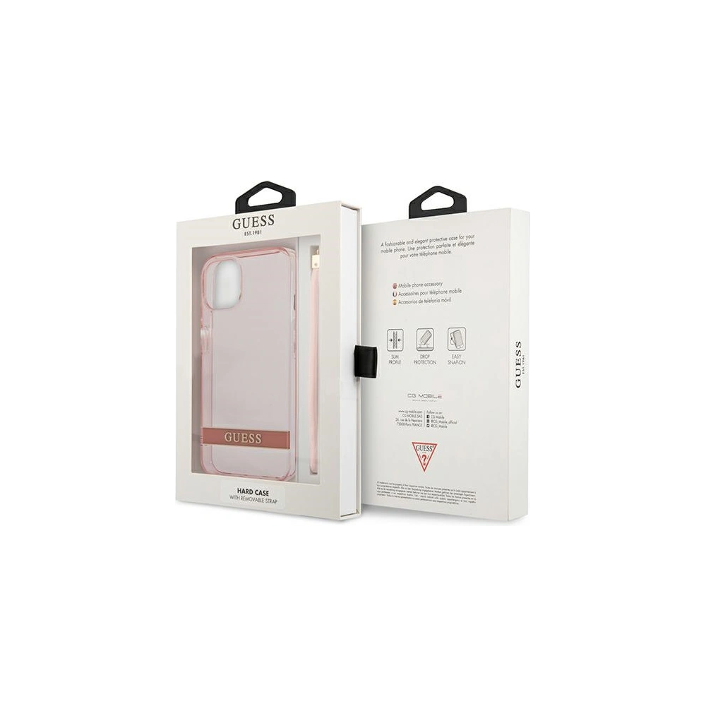 Hurtownia GSM - Etui Guess GUHCP13SHTSGSP Apple iPhone 13 mini różowy/pink hardcase Translucent Stap - GUE1721PNK - {ean13} - Hurt