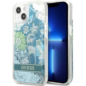 Hurtownia GSM - Case Guess GUHCP13SLFLSN Apple iPhone 13 mini grün hardcase Flower Liquid Glitter - GUE1722GRN - {ean13} - Hurt