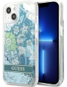 Etui Guess GUHCP13SLFLSN Apple iPhone 13 mini zielony/green hardcase Flower Liquid Glitter