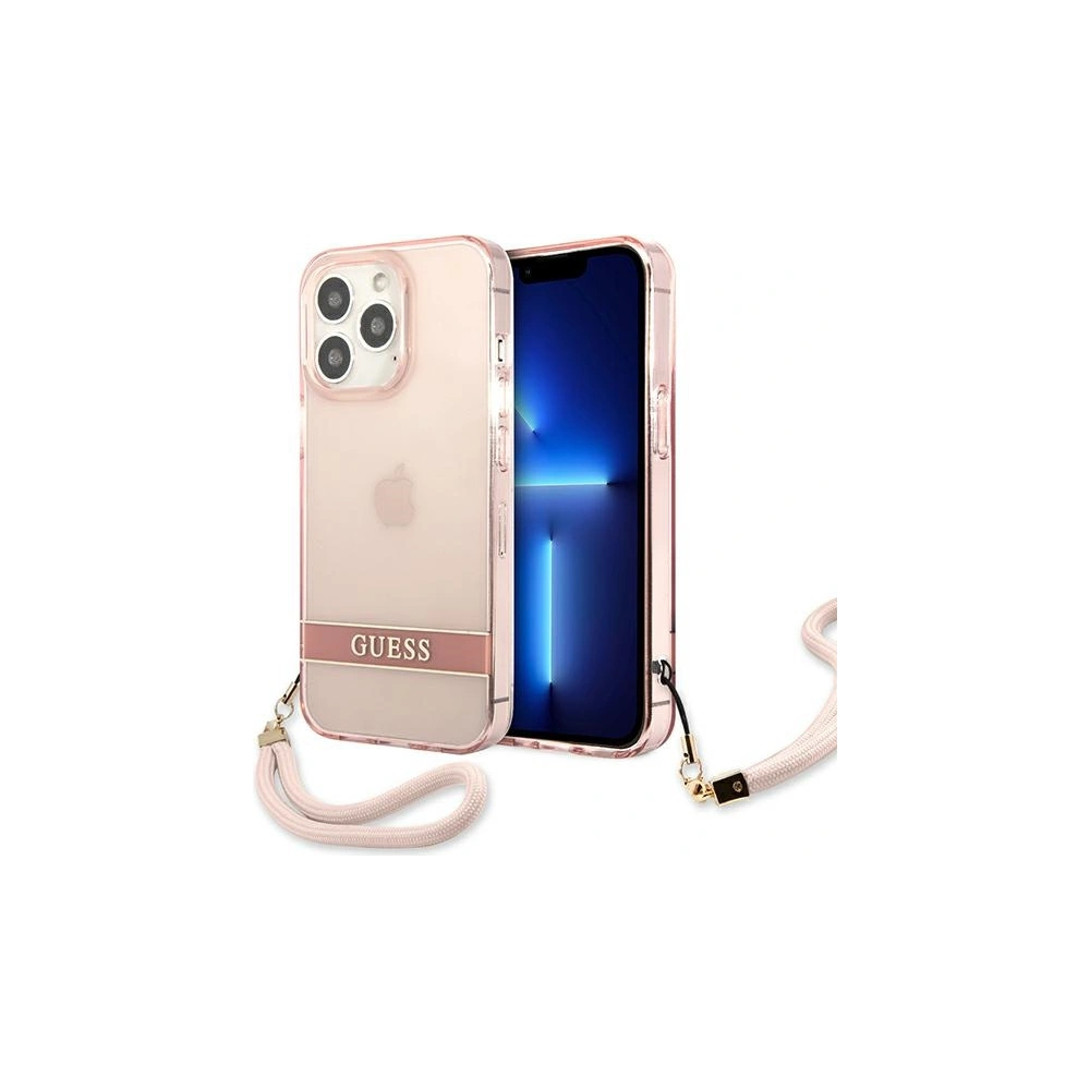 Hurtownia GSM - Etui Guess GUHCP13XHTSGSP Apple iPhone 13 Pro Max różowy/pink hardcase Translucent Stap - GUE1724PNK - {ean13} - Hurt