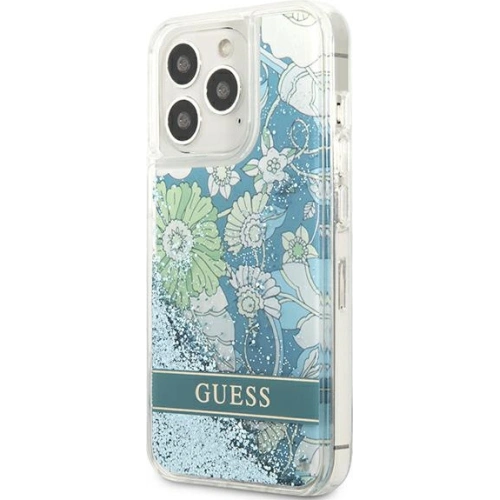 Etui Guess GUHCP13XLFLSN Apple iPhone 13 Pro Max zielony/green hardcase Flower Liquid Glitter