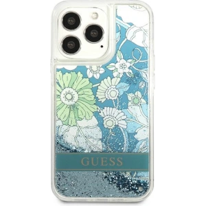 Etui Guess GUHCP13XLFLSN Apple iPhone 13 Pro Max zielony/green hardcase Flower Liquid Glitter