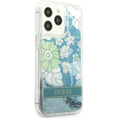 Etui Guess GUHCP13XLFLSN Apple iPhone 13 Pro Max zielony/green hardcase Flower Liquid Glitter