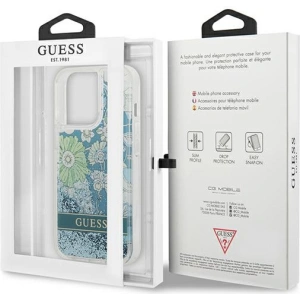 Etui Guess GUHCP13XLFLSN Apple iPhone 13 Pro Max zielony/green hardcase Flower Liquid Glitter