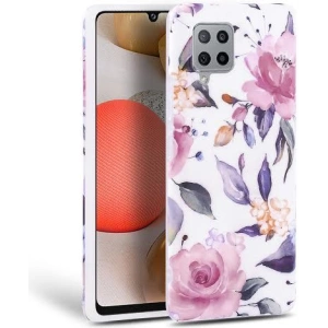 Etui Tech-Protect Floral Samsung Galaxy A42 5G Bílé