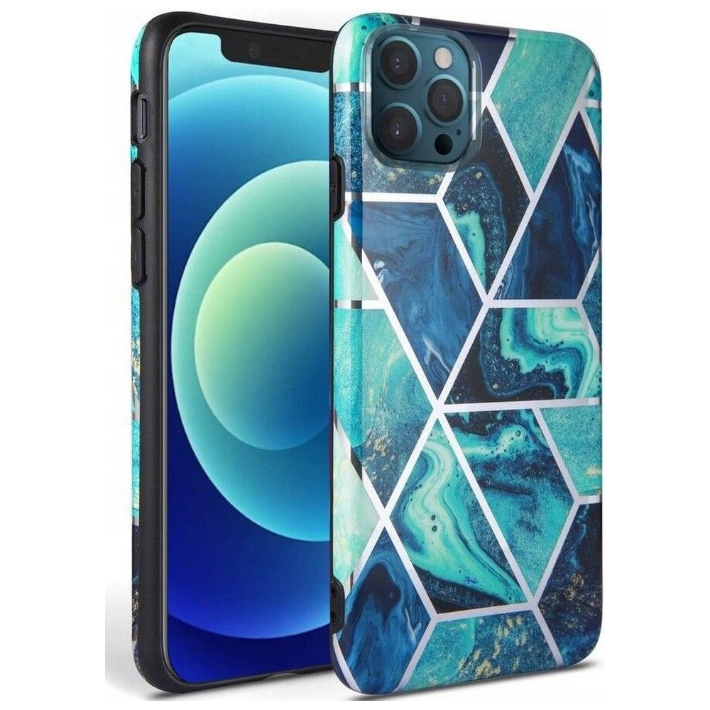 Hurtownia GSM - Etui Tech-Protect Marble Apple iPhone 12/12 Pro Modrá - THP1041BLU - {ean13} - Hurt