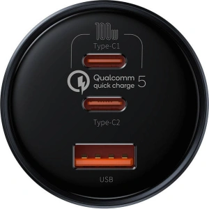 Hurtownia GSM - Ładowarka samochodowa Baseus Qualcomm, USB, 2x USB-C, 160W (szara) - BSU3243GRY - {ean13} - Hurt