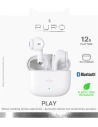 Hurtownia GSM - Sluchátka TWS PURO PLAY 5.0 Bluetooth 5.0 s nabíjecím pouzdrem (bílá) - PUR578WHT - {ean13} - Hurt