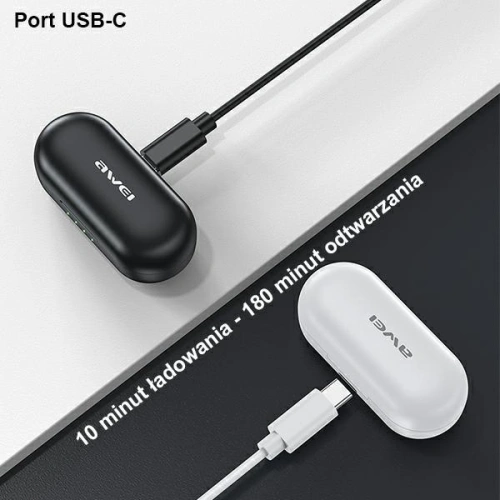 Słuchawki TWS AWEI T13 Pro Bluetooth 5.1 + stacja dokująca czarny/black