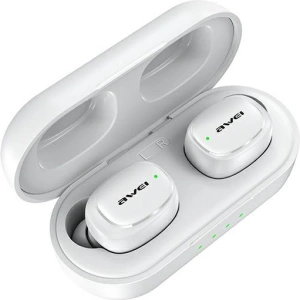 Sluchátka TWS AWEI T13 Bluetooth 5.1 + dokovací stanice bílá/white