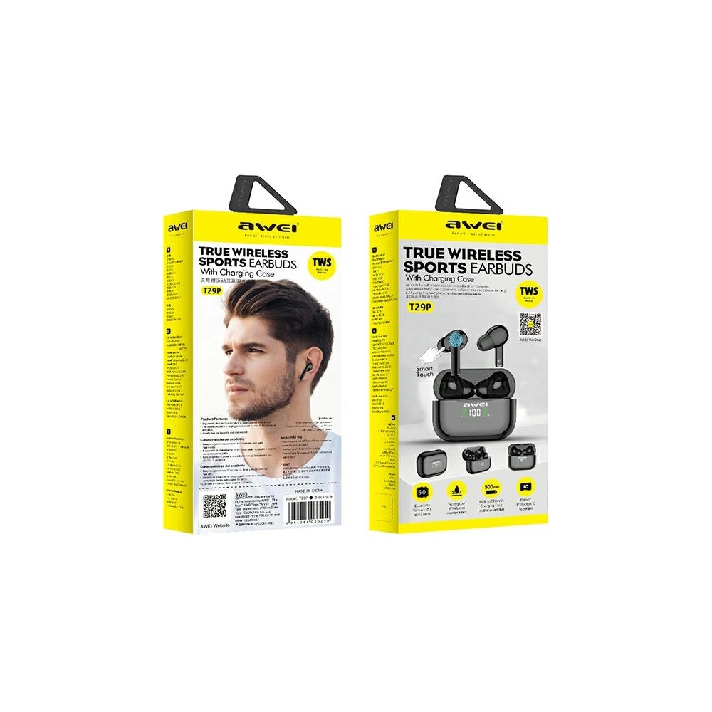 Hurtownia GSM - Sluchátka TWS AWEI T29P Bluetooth 5.1 + dockovací stanice černá/black - AWEI107BLK - {ean13} - Hurt