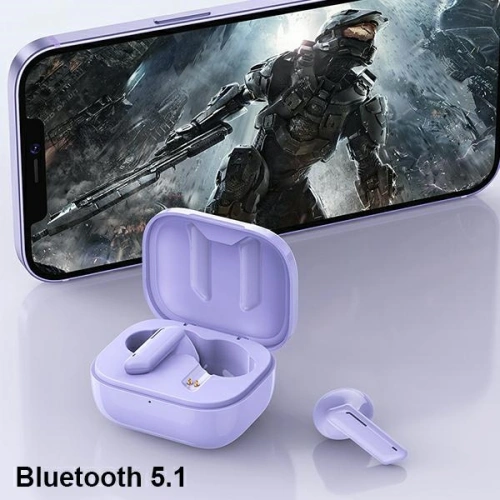 Słuchawki TWS AWEI T36 Bluetooth 5.1 + stacja dokująca fioletowy/purple