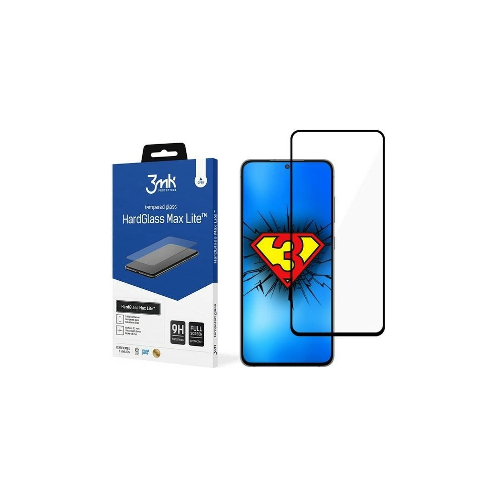 Hurtownia GSM - Tvrdé sklo 3MK HardGlass Max Lite Samsung Galaxy S21 FE černé - 3MK3134 - {ean13} - Hurt