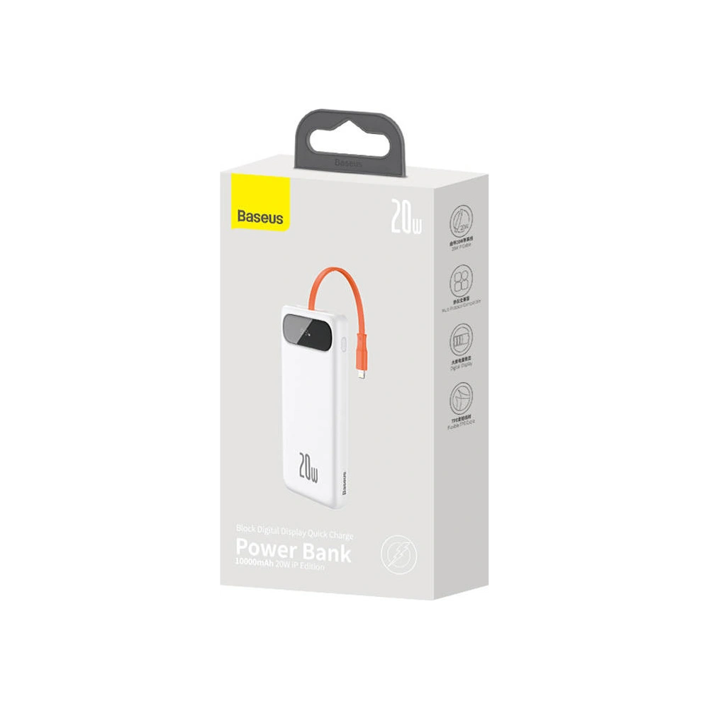 Hurtownia GSM - Powerbank Baseus Block 10000mAh, 20W + kabel Lightning (bílý) - BSU3246WHT - {ean13} - Hurt