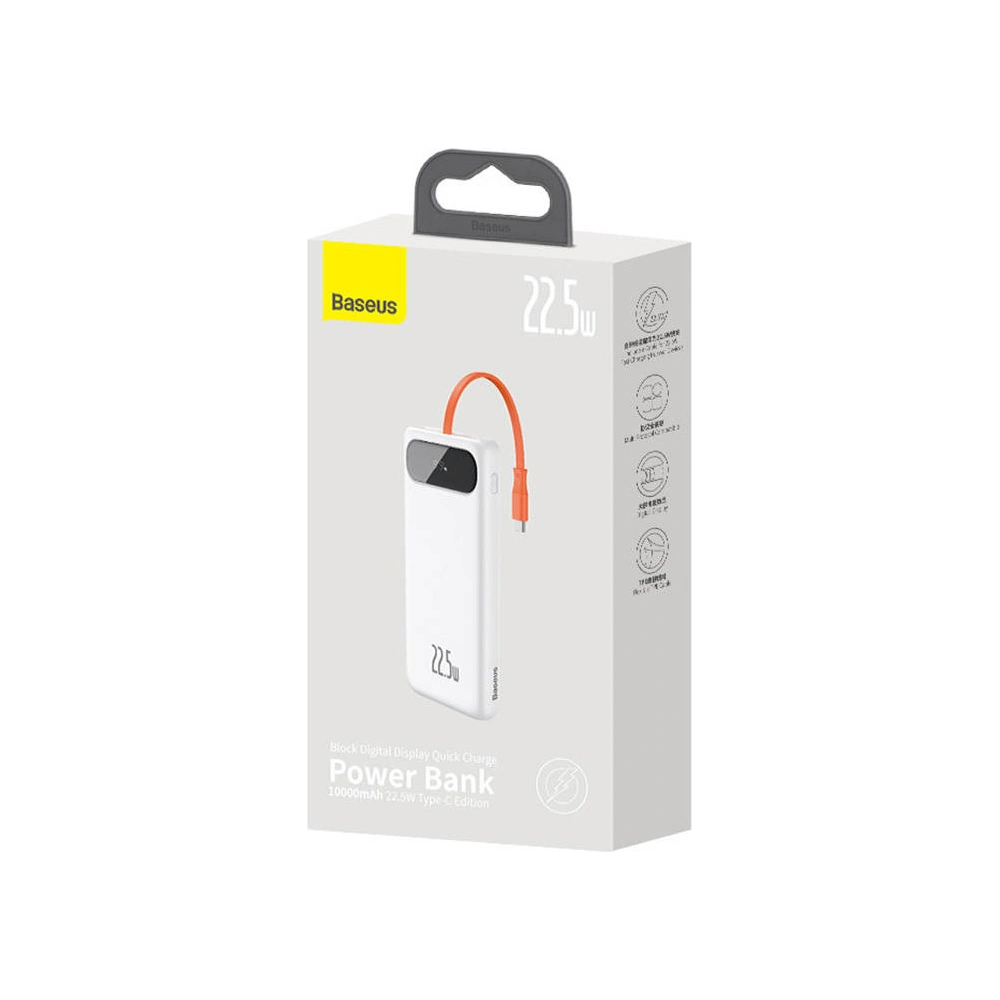 Hurtownia GSM - Powerbank Baseus Block 10000mAh, 22.5W + kabel USB-C (bílý) - BSU3247WHT - {ean13} - Hurt
