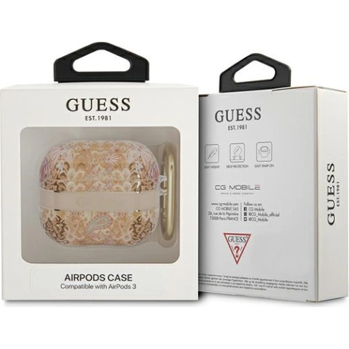 Etui Guess GUA3HHFLD Apple AirPods 3 złoty/gold Paisley Strap Collection