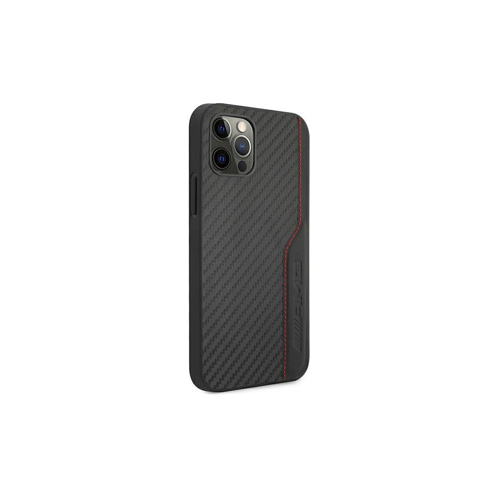 Hurtownia GSM - Etui Mercedes AMG AMHCP12MDEBK Apple iPhone 12/12 Pro černé/black hardcase Leather&Carbon Red Stitching - MRS044BLK - {ean13} - Hurt