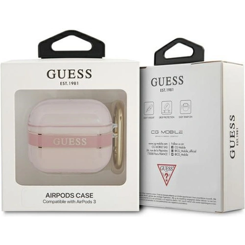 Etui Guess GUA3HHTSP Apple AirPods 3 różowy/pink Strap Collection