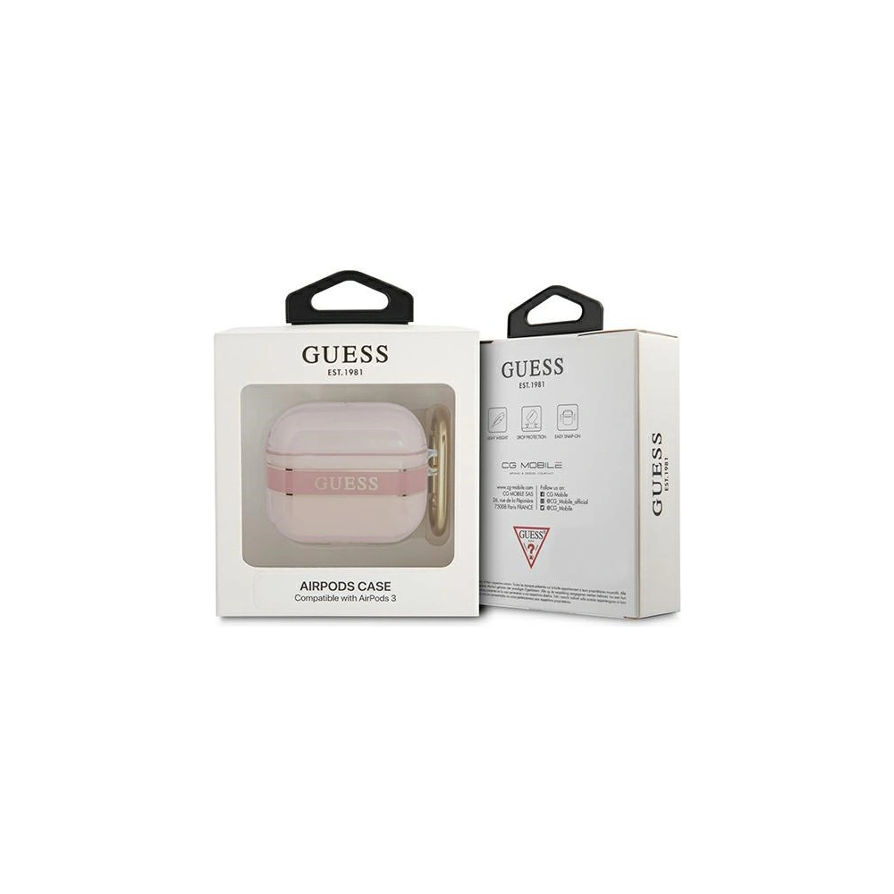 Hurtownia GSM - Case Guess GUA3HHTSP Apple AirPods 3 rosa/pink Strap Collection - GUE1735PNK - {ean13} - Hurt