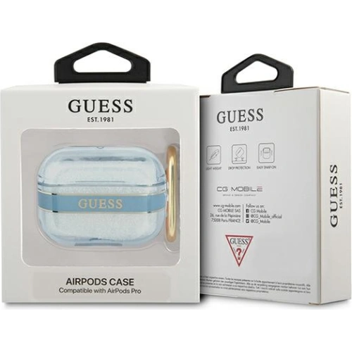 Etui Guess GUAPHHTSB Apple AirPods Pro niebieski/blue Strap Collection