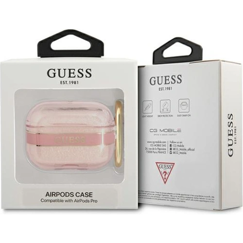 Etui Guess GUAPHHTSP Apple AirPods Pro różowy/pink Strap Collection