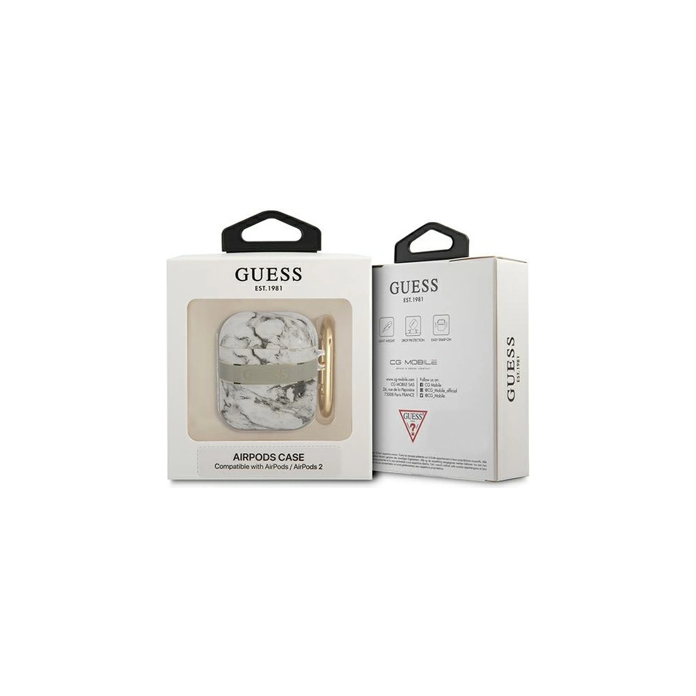 Hurtownia GSM - Etui Guess GUA2HCHMAG Apple AirPods šedý/marble strap kolekce - GUE1740GRY - {ean13} - Hurt