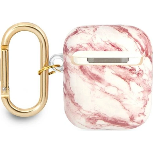 Etui Guess GUA2HCHMAP Apple AirPods różowy/pink Marble Strap Collection