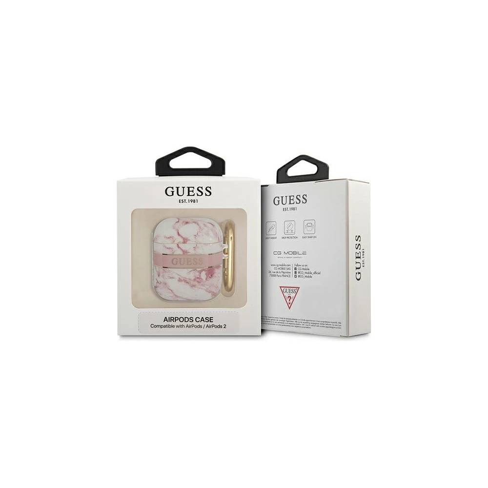 Hurtownia GSM - Etui Guess GUA2HCHMAP Apple AirPods růžový/pink Marble Strap Collection - GUE1741PNK - {ean13} - Hurt