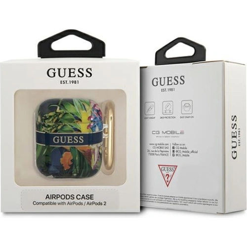 Etui Guess GUA2HHFLB Apple AirPods niebieski/blue Flower Strap Collection