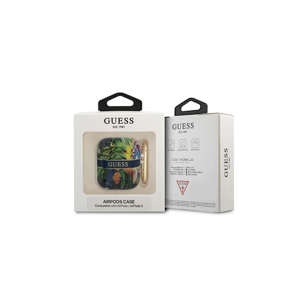 Hurtownia GSM - Etui Guess GUA2HHFLB Apple AirPods niebieski/blue Flower Strap Collection - GUE1742BLU - {ean13} - Hurt