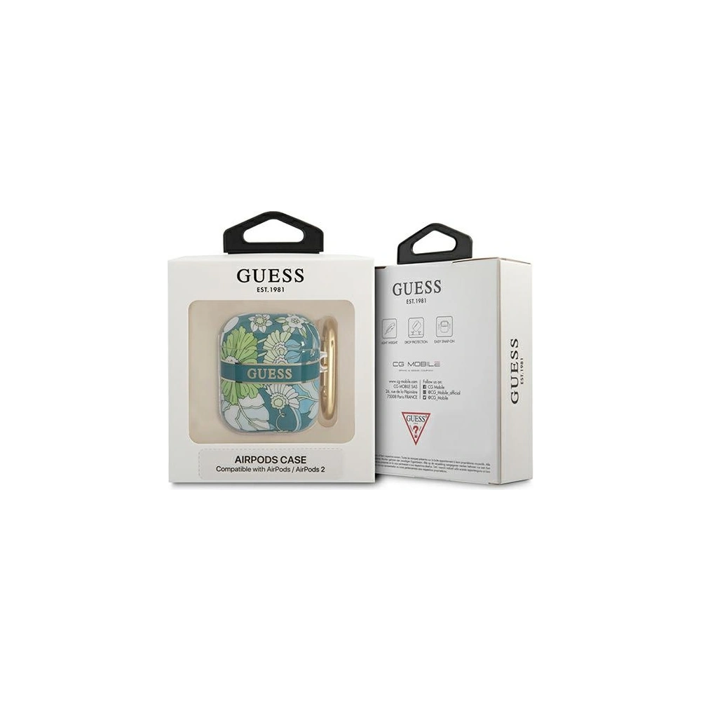 Hurtownia GSM - Etui Guess GUA2HHFLN Apple AirPods zelený/green Flower Strap Collection - GUE1743GRN - {ean13} - Hurt