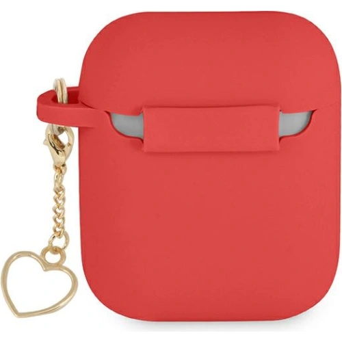 Etui Guess GUA2LSCHSR Apple AirPods czerwony/red Silicone Charm Heart Collection
