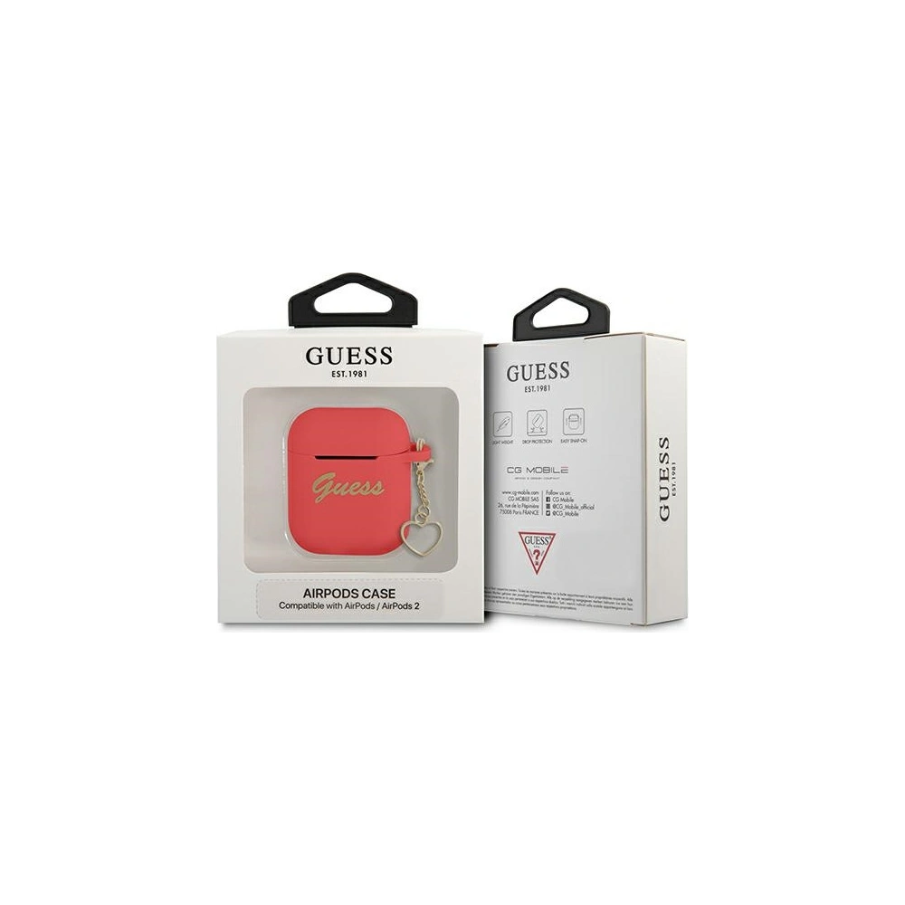 Hurtownia GSM - Etui Guess GUA2LSCHSR Apple AirPods červený/red silikonový přívěsek Heart Collection - GUE1745RED - {ean13} - Hurt