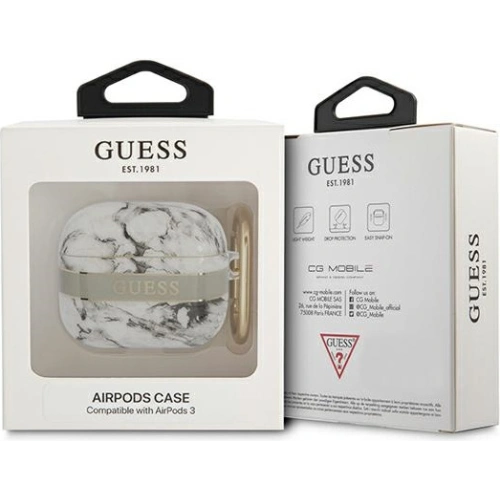 Etui Guess GUA3HCHMAG Apple AirPods 3 szary/grey Marble Strap Collection