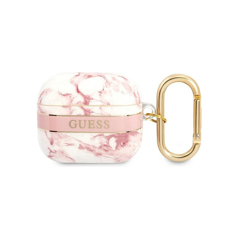 Hurtownia Guess - 3666339047214 - GUE1747PNK - Etui Guess GUA3HCHMAP Apple AirPods 3 różowy/pink Marble Strap Collection - B2B homescreen