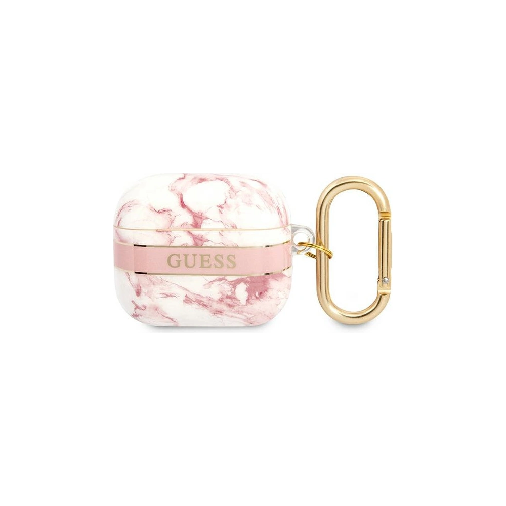 Hurtownia GSM - Etui Guess GUA3HCHMAP Apple AirPods 3 růžový/pink Marble Strap Collection - GUE1747PNK - {ean13} - Hurt