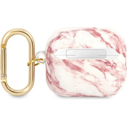 Etui Guess GUA3HCHMAP Apple AirPods 3 różowy/pink Marble Strap Collection
