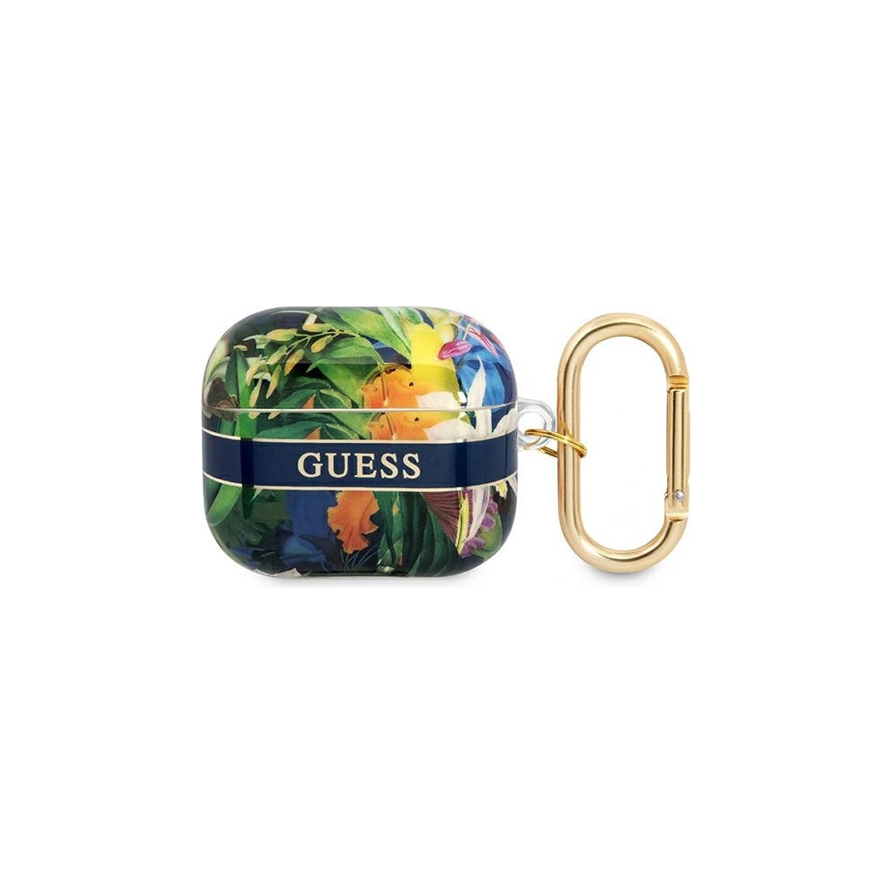 Hurtownia GSM - Etui Guess GUA3HHFLB Apple AirPods 3 niebieski/blue Flower Strap Collection - GUE1748BLU - {ean13} - Hurt